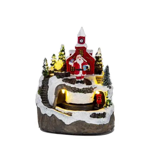 Enchanting Rotating Train Christmas Resin Figurines for a Musical Holiday