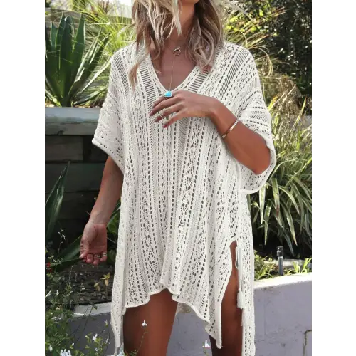 Angel Wings Cutout V-Neck Cover-Up with Tassel - CM Fashion