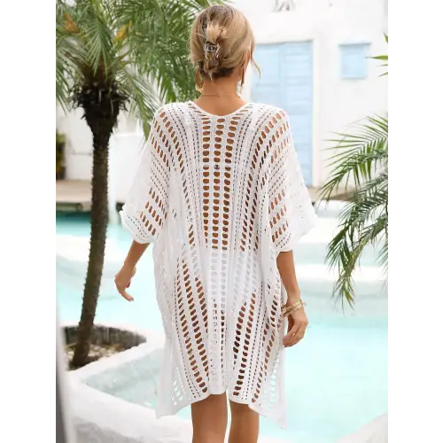 Ethereal Angel Wings Slit Dolman Sleeve Cover-Up for Beach Bliss