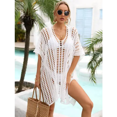 Ethereal Angel Wings Slit Dolman Sleeve Cover-Up for Beach Bliss