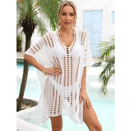 Ethereal Angel Wings Slit Dolman Sleeve Cover-Up for Beach Bliss