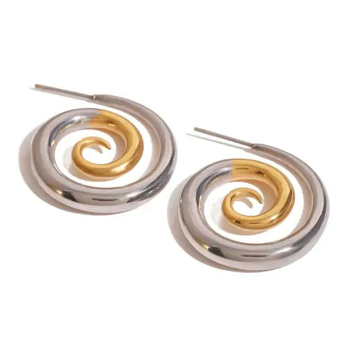 Exciting Two-Tone Hoop Earrings with Stunning Color Matching Design