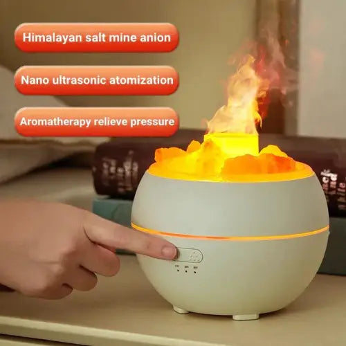 Experience Serenity with the USB-Powered Stone Simulation Flame Diffuser 