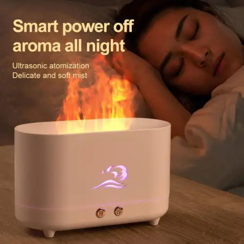 Experience Serenity with the White Flame Humidifier USB Aromatherapy Machine 