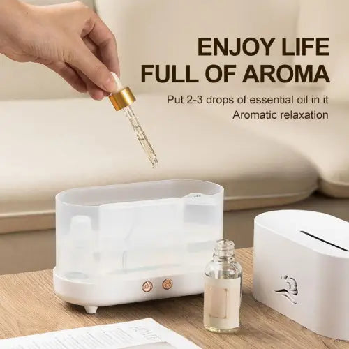 Experience Serenity with the White Flame Humidifier USB Aromatherapy Machine