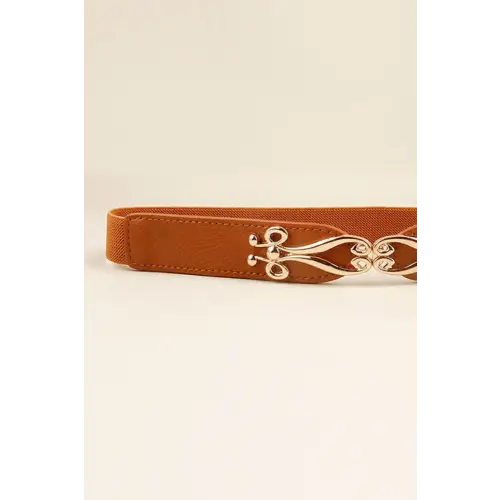 Exquisite Alloy Buckle Elastic Belt for Effortless Style