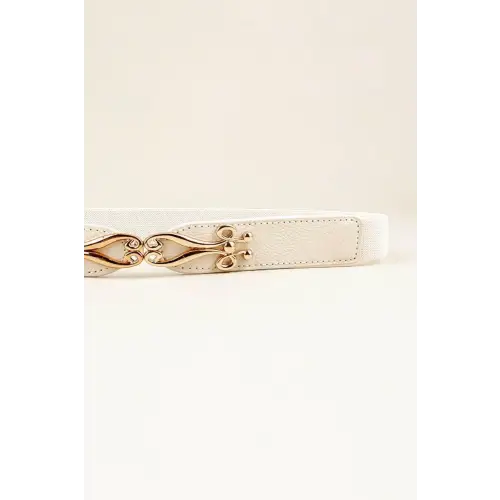 Exquisite Alloy Buckle Elastic Belt for Effortless Style