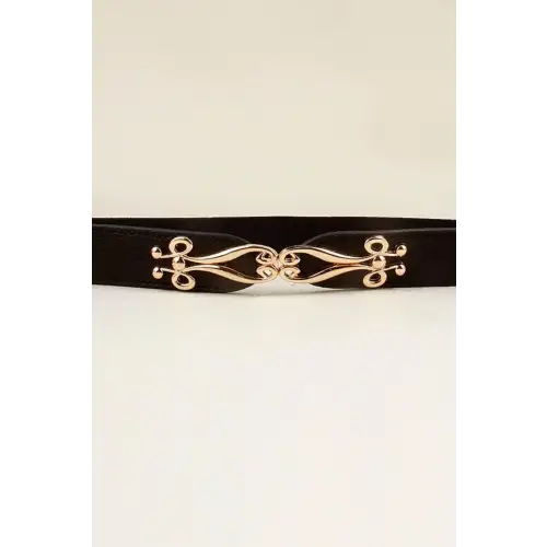 Exquisite Alloy Buckle Elastic Belt for Effortless Style