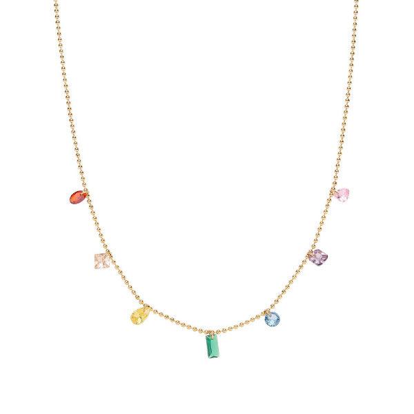 Trendy and fashionable geometric colored zircon design necklace bracelet anklet