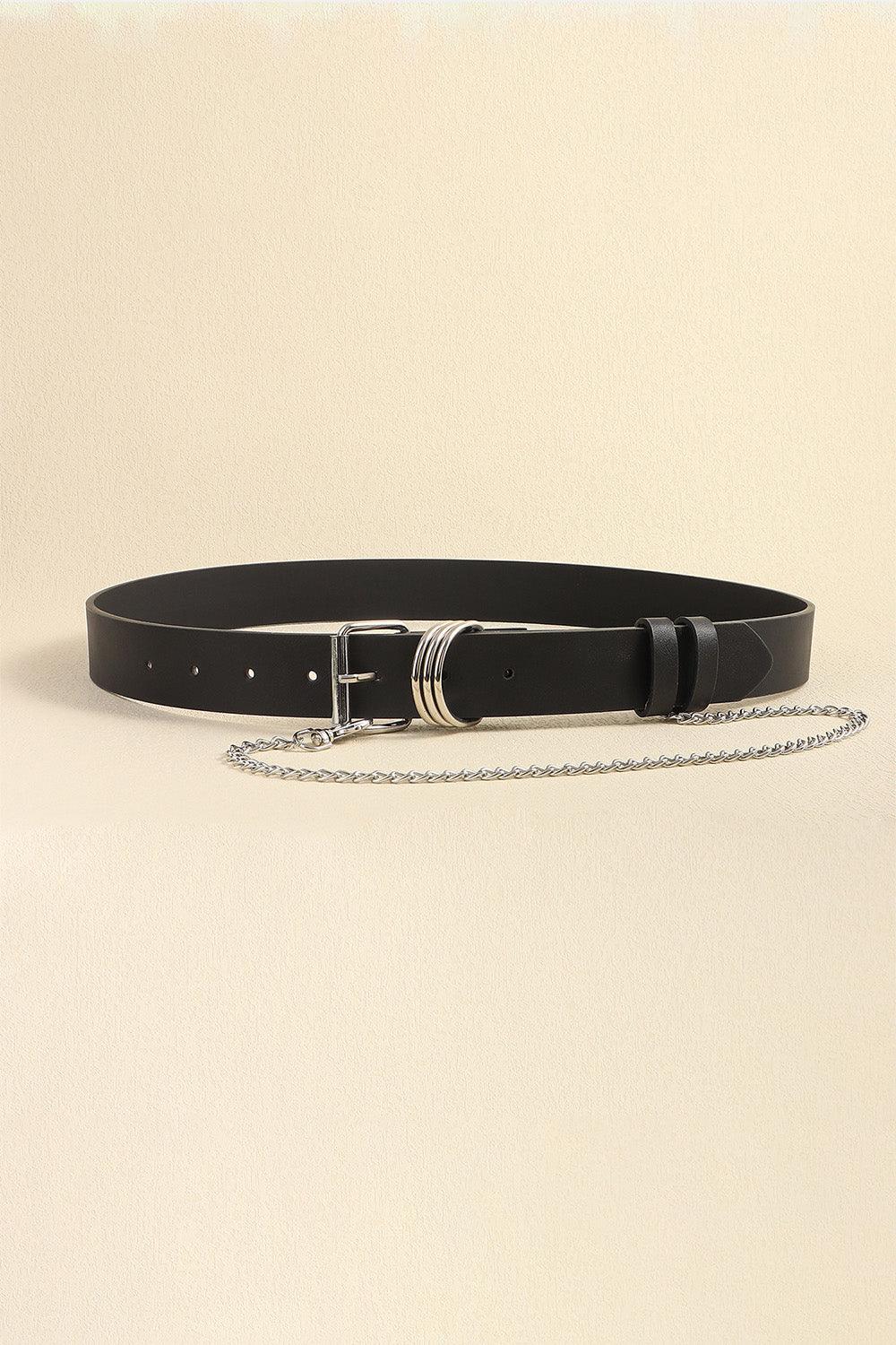 PU Leather Alloy Chain Belt