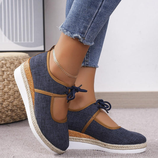 Tied Cutout Wedge Slip-Ons - CM