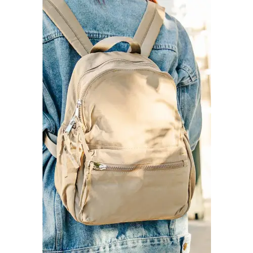 Fame Adjustable Strap Nylon Backpack Bag with Side Pockets - CM Fashion