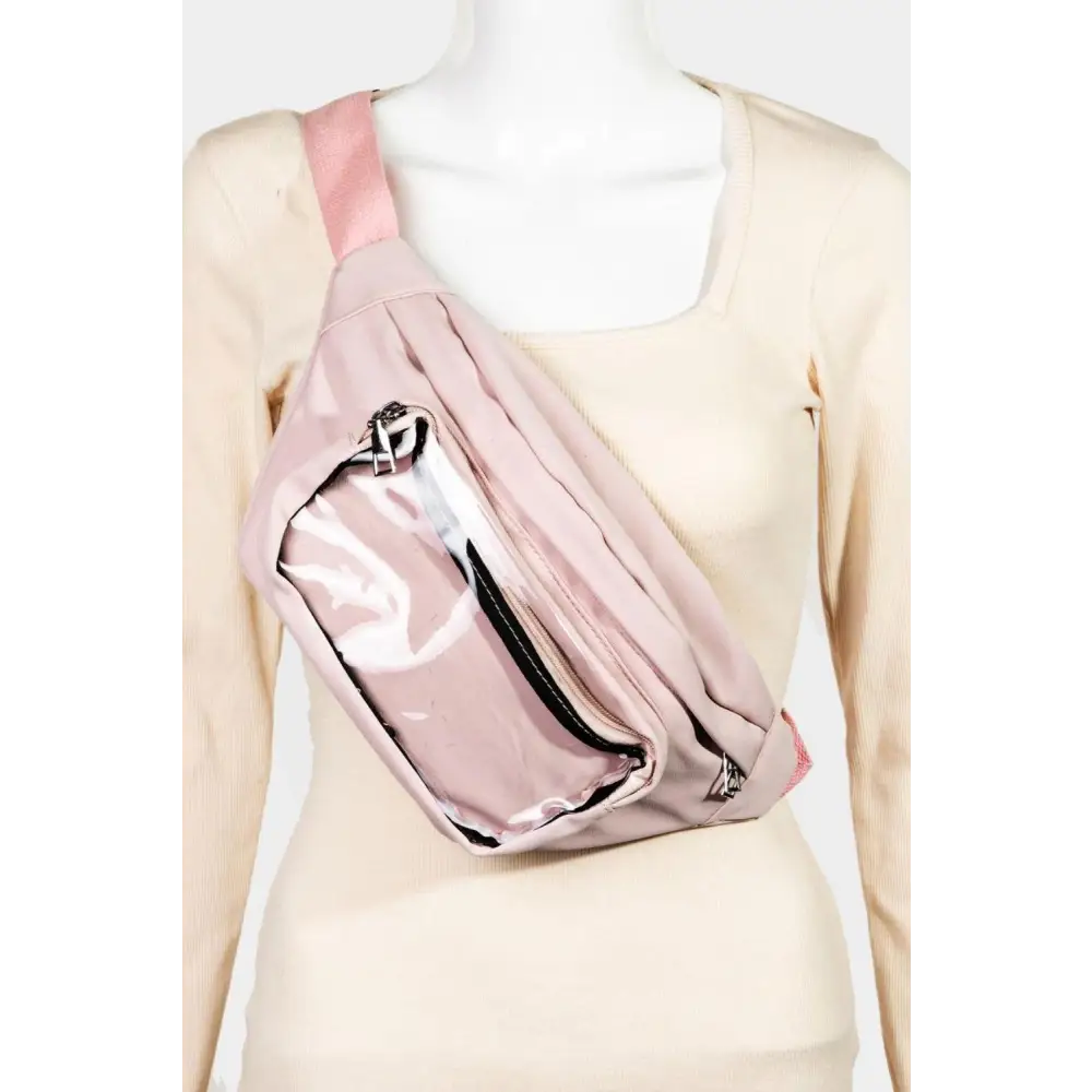 Fame Adjustable Strap Sling Bag Pink Fanny Pack