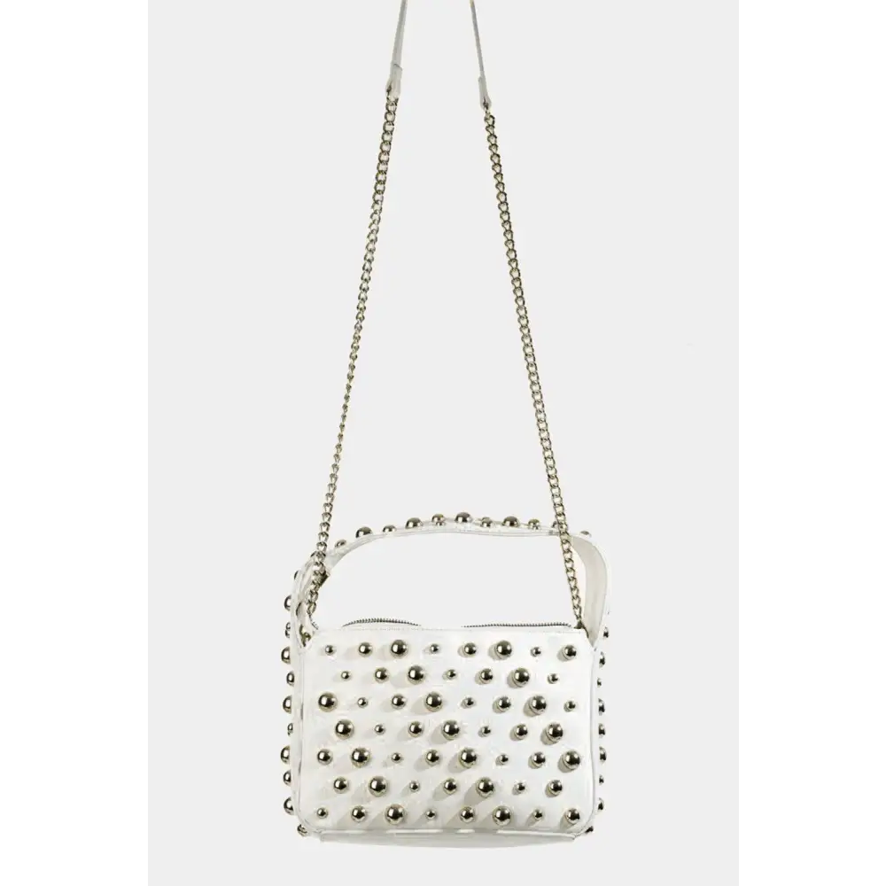 Glamorous Fame Ball Studded Square Handbag for Chic Style