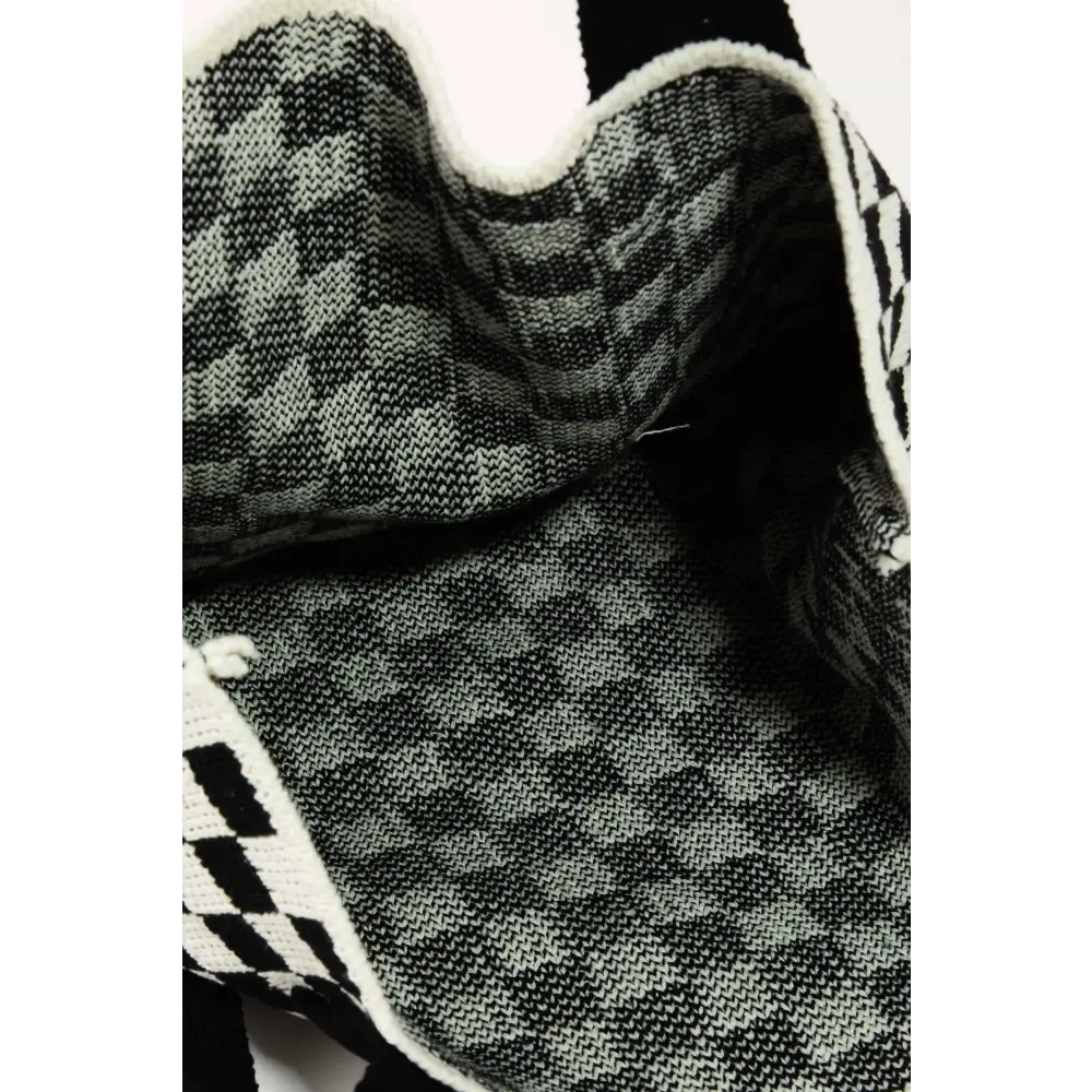 Bold Fame Checkered Pattern Tote Bag