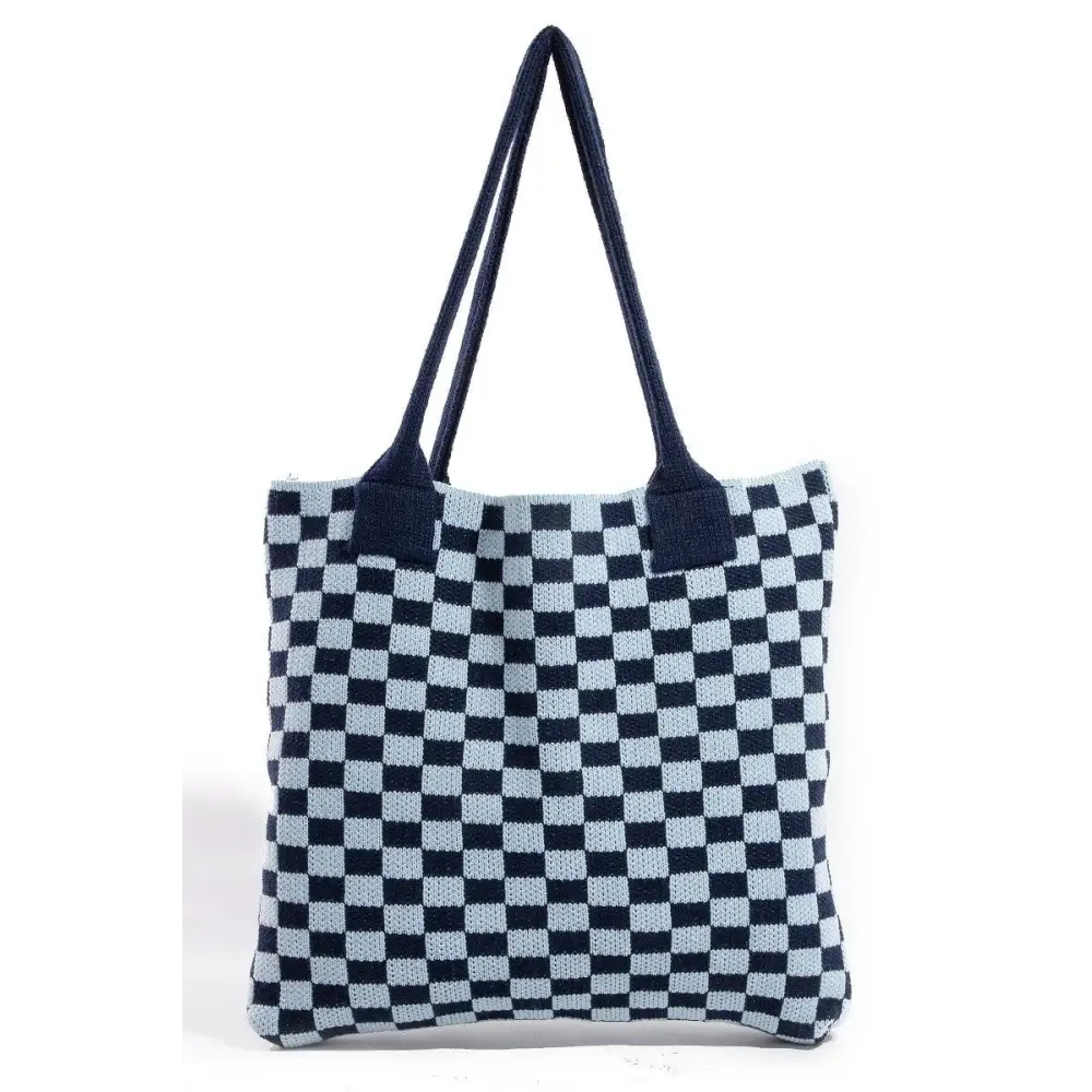 Bold Fame Checkered Pattern Tote Bag