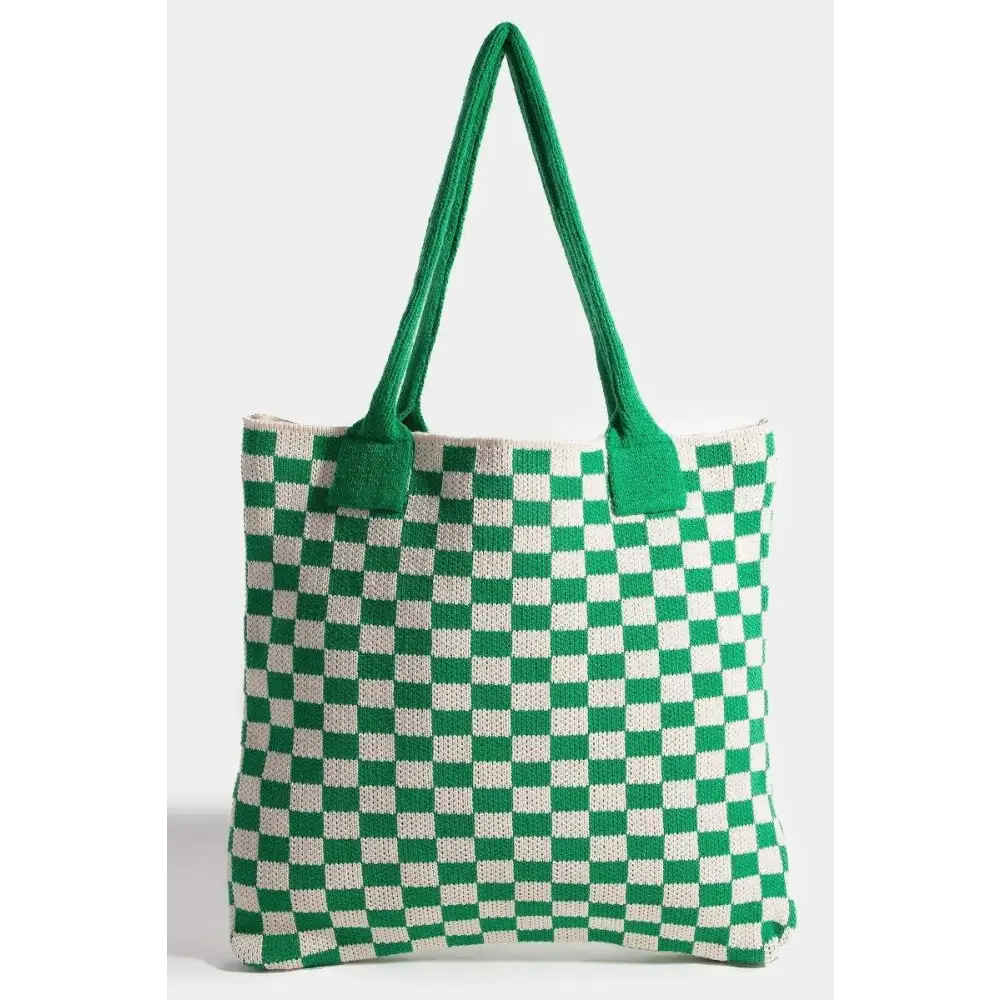 Bold Fame Checkered Pattern Tote Bag