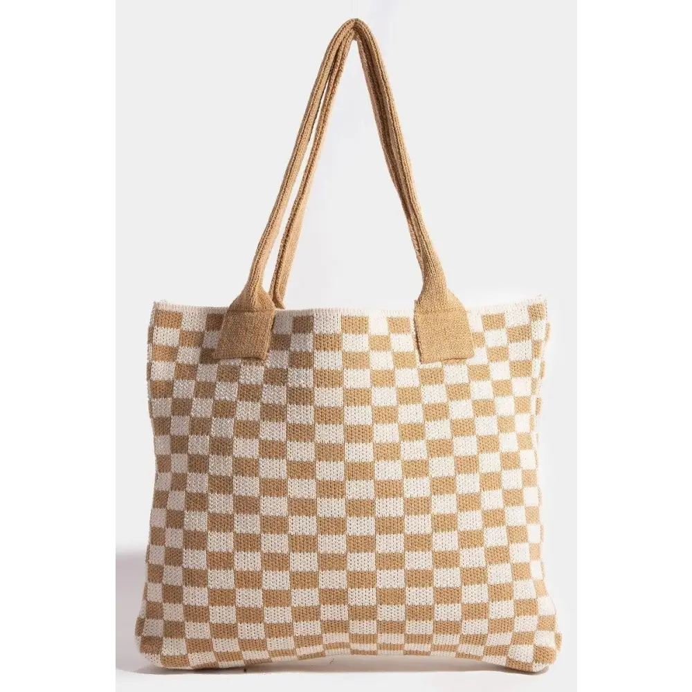 Bold Fame Checkered Pattern Tote Bag