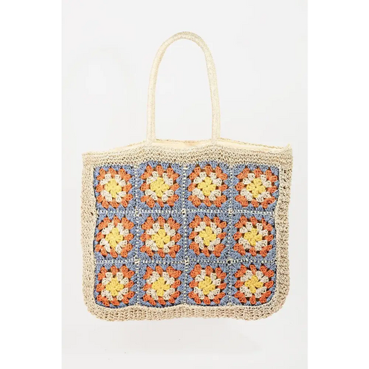 Fame Flower Braided Tote Bag - CM Fashion