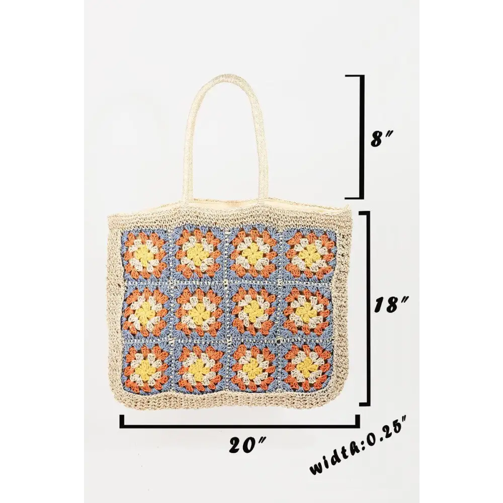 Blooming Elegance Fame Flower Braided Tote Bag