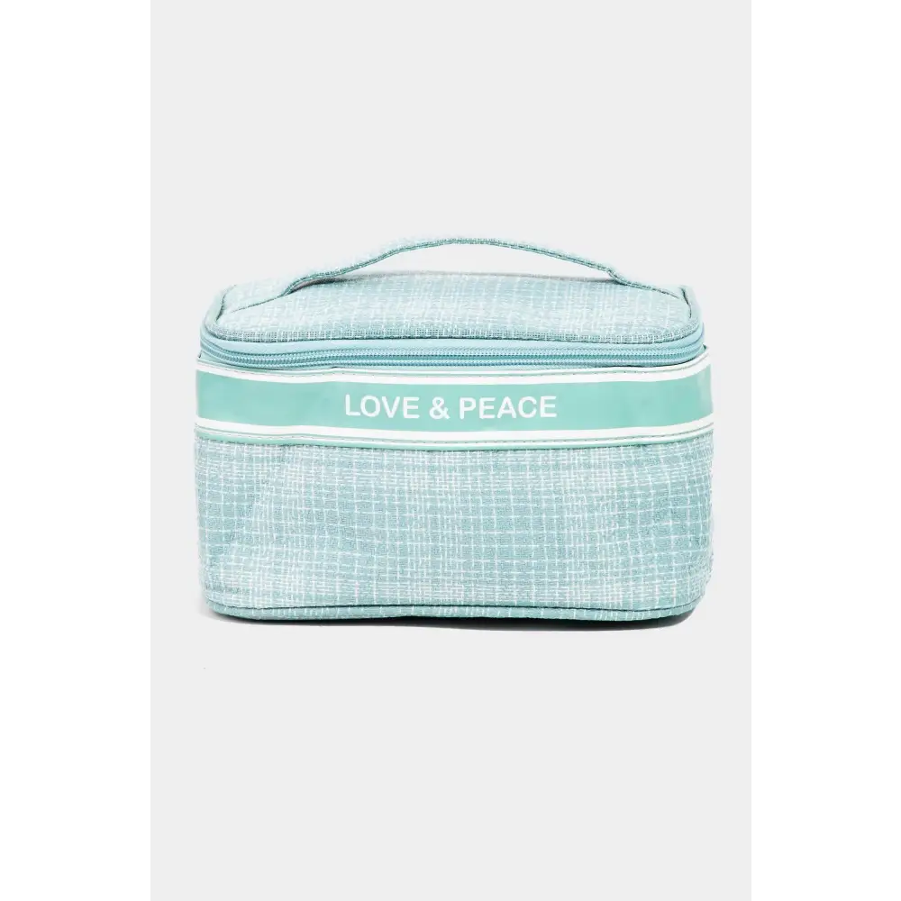 Chic Fame Love & Peace Striped Handle Bag in Serene Light Blue