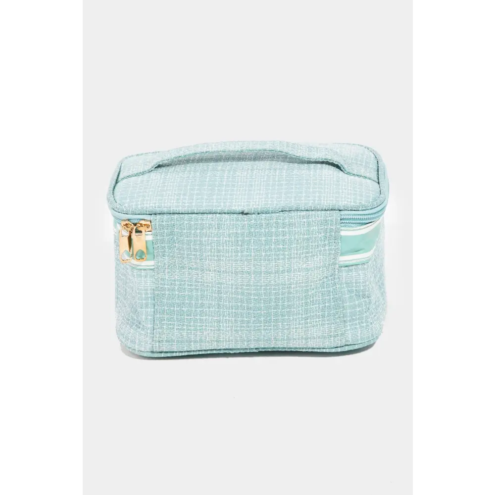 Chic Fame Love & Peace Striped Handle Bag in Serene Light Blue