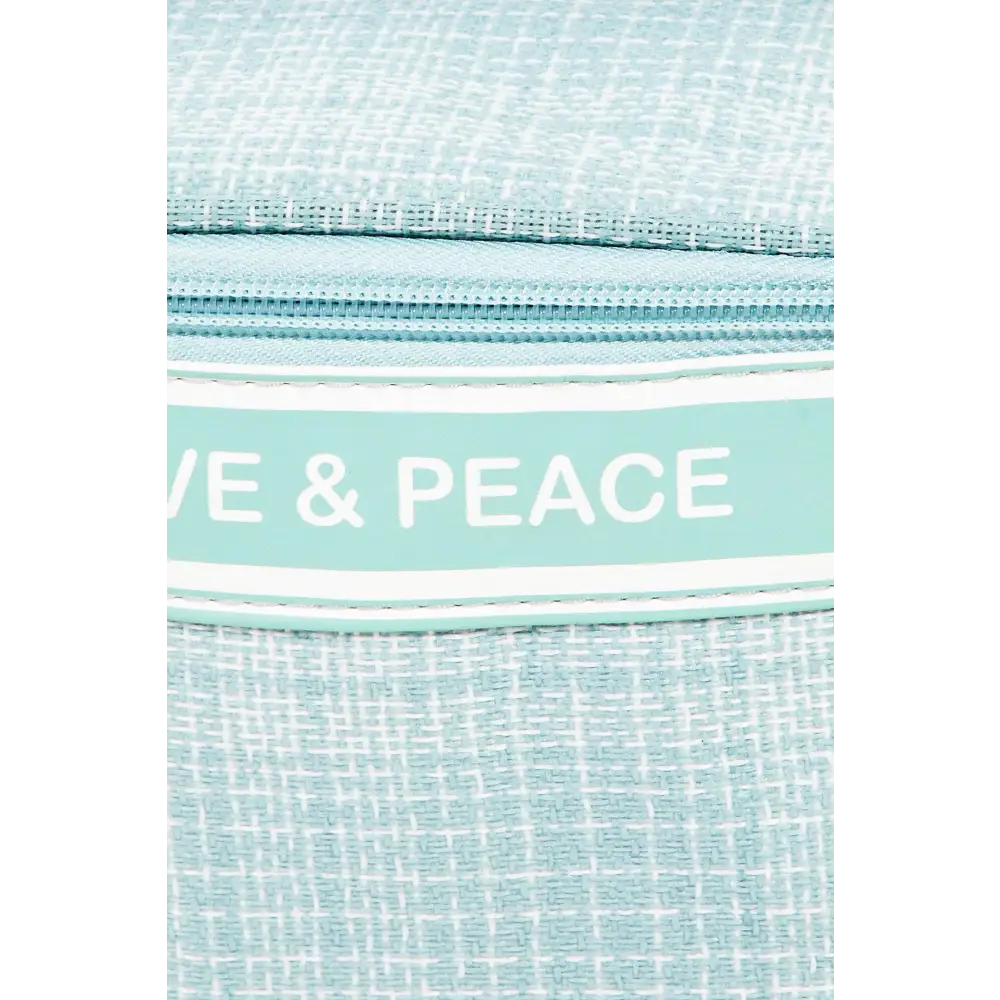 Chic Fame Love & Peace Striped Handle Bag in Serene Light Blue