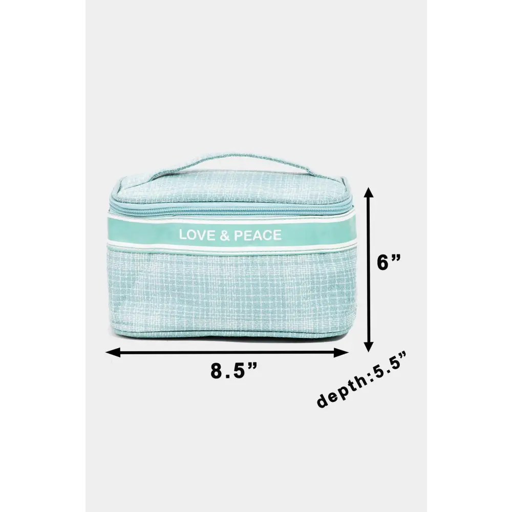 Chic Fame Love & Peace Striped Handle Bag in Serene Light Blue