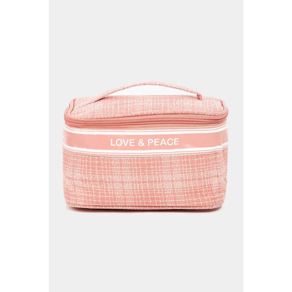 Chic Fame Love & Peace Striped Handle Bag in Serene Light Blue