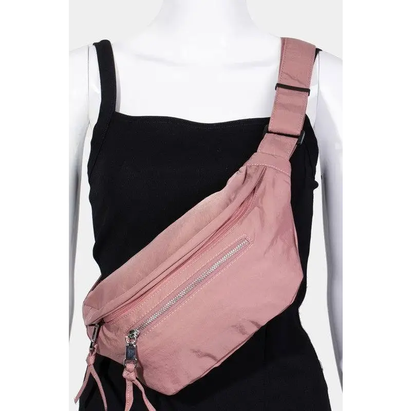 Fame Multi Pocket Nylon Crossbody Bag