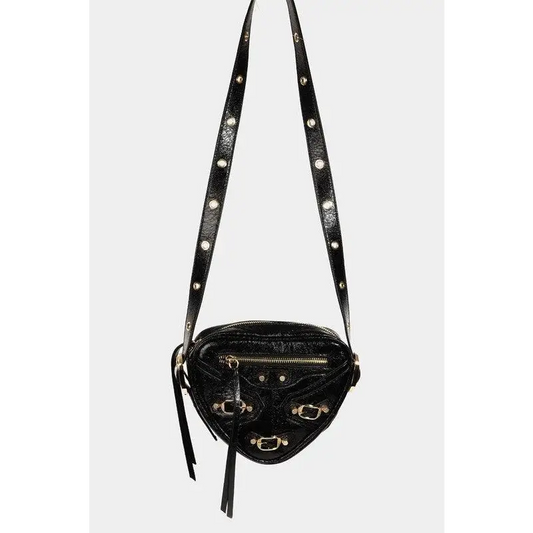 Fame PU Leather Triangle Crossbody Bag - CM Fashion