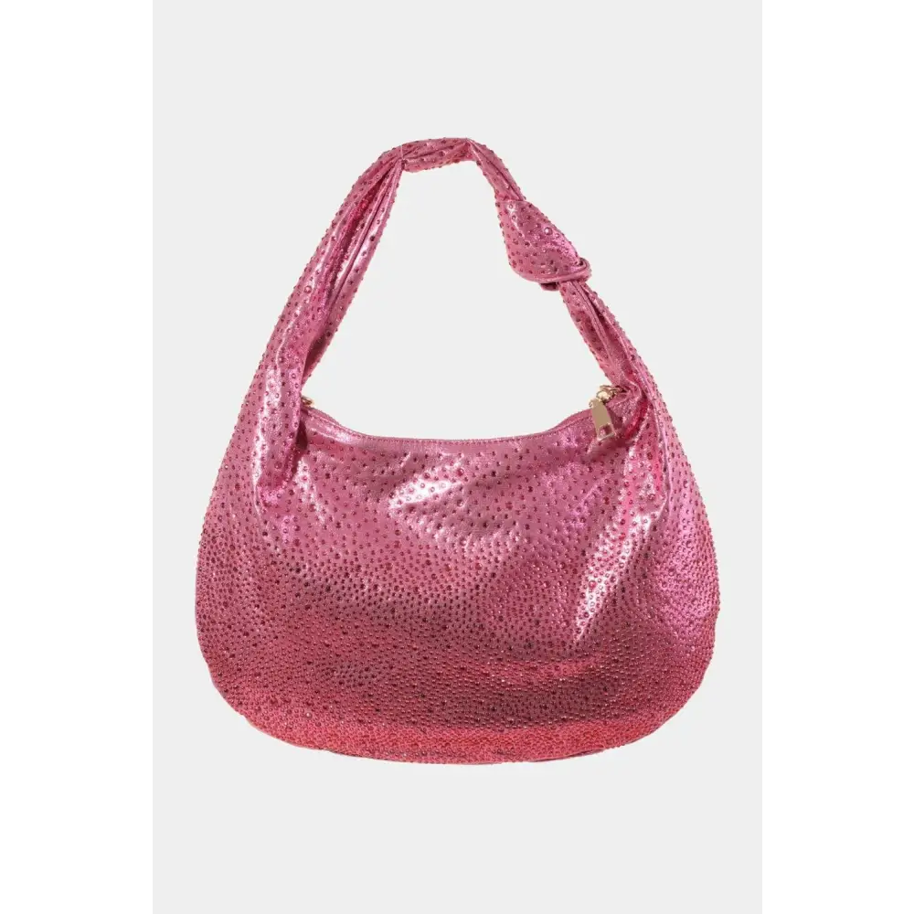 Dazzling Fame Rhinestone Studded Hobo Handbag