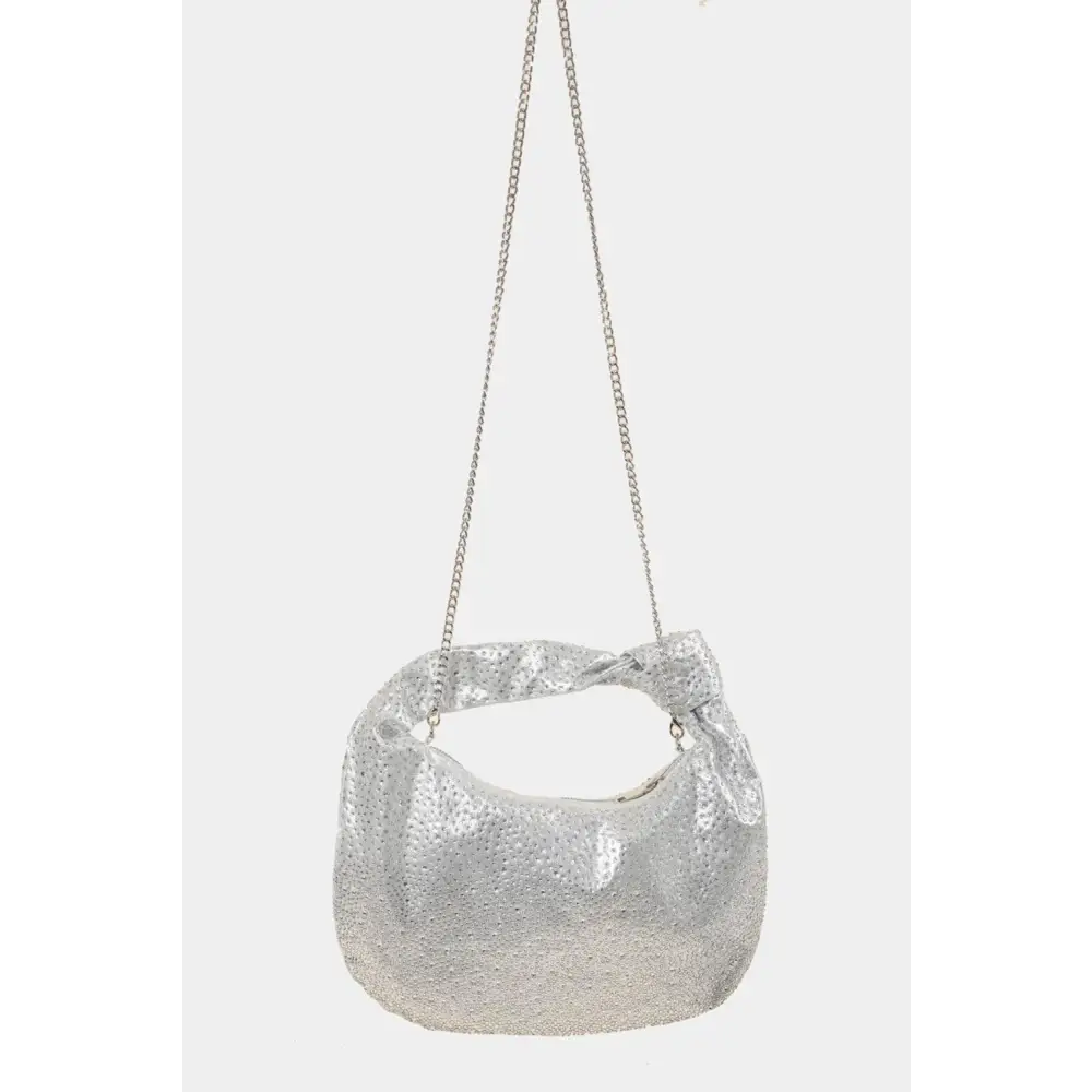 Dazzling Fame Rhinestone Studded Hobo Handbag