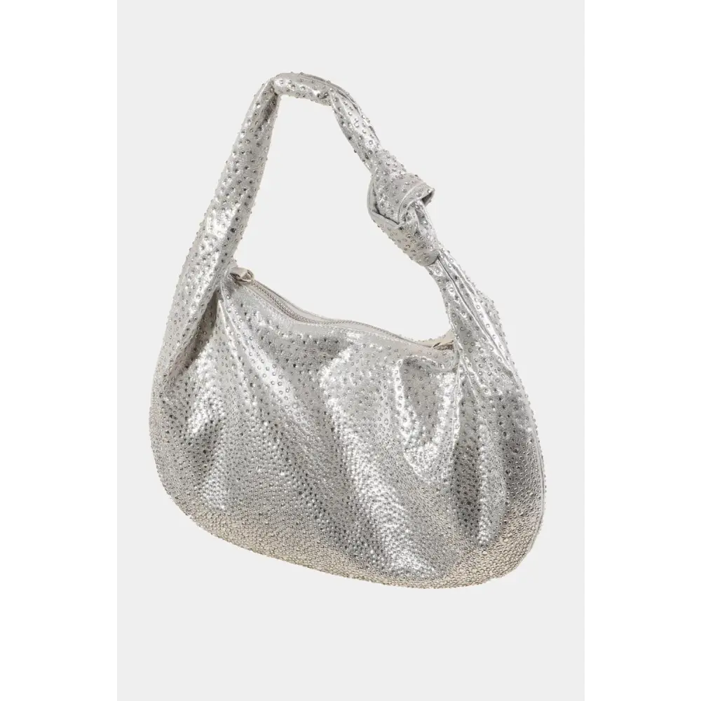 Dazzling Fame Rhinestone Studded Hobo Handbag