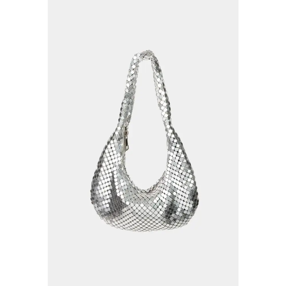 Dazzling Fame Sequin Disc Handbag Sparkles in Pink and Silver