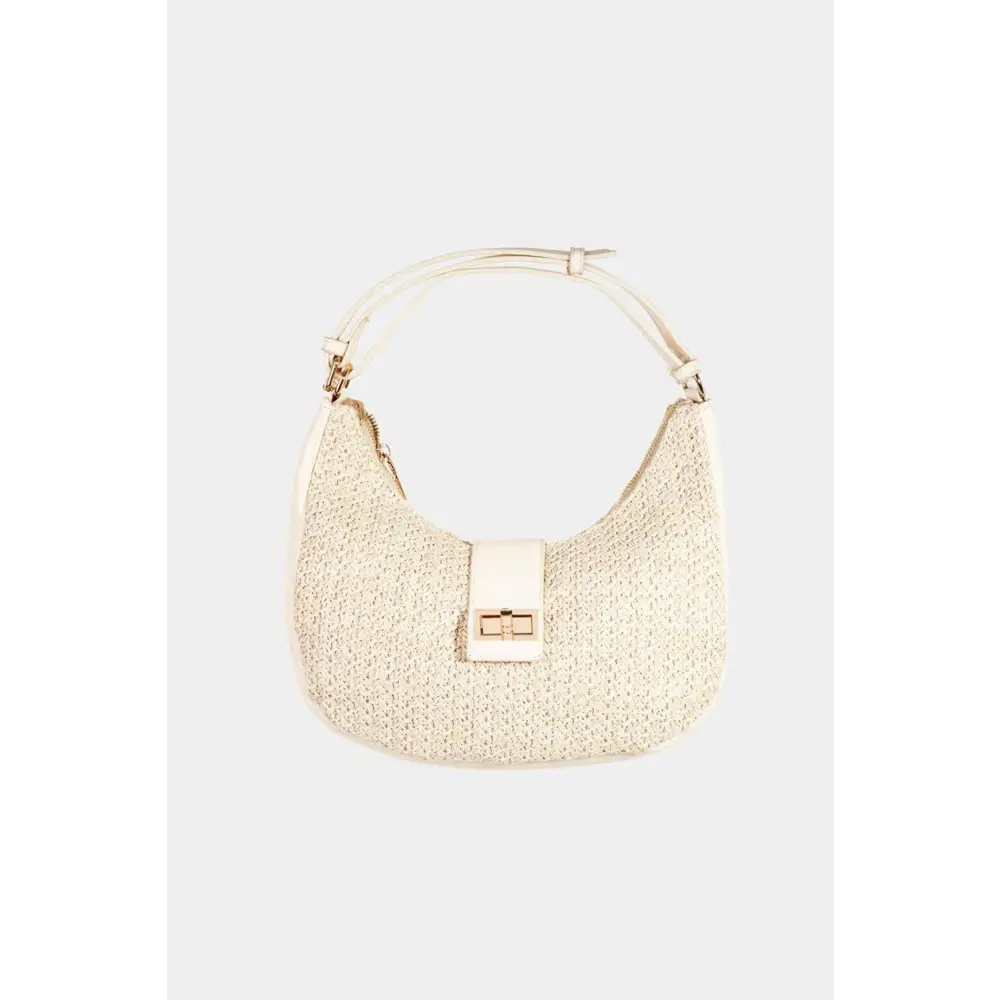 Chic Fame Straw Braid Hobo Bag