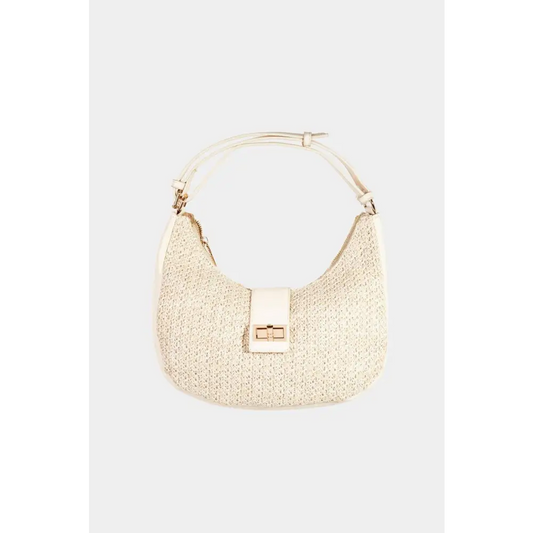 Fame Straw Braid Hobo Bag - CM Fashion