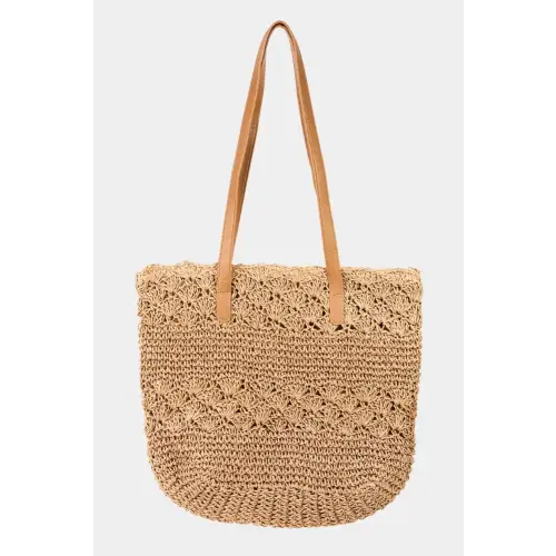 Fame Straw Braided Tote Bag - CM Fashion