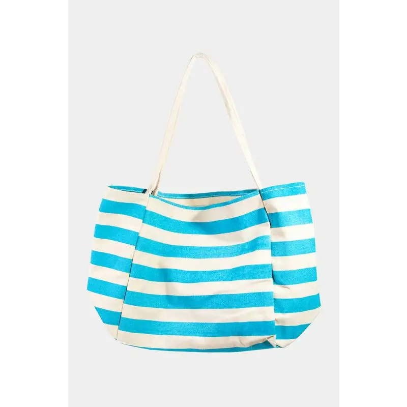 Bold Stripes Elevate Fame Stripe Contrast Tote Bag