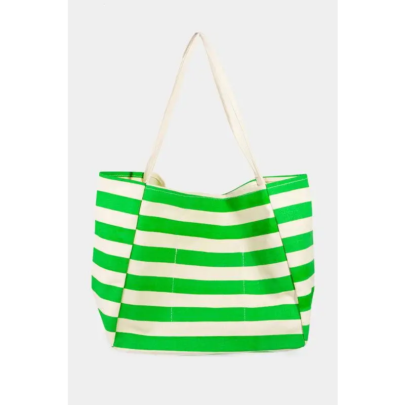 Bold Stripes Elevate Fame Stripe Contrast Tote Bag