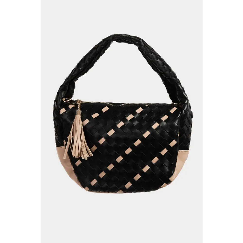 Fame Tassel Semi Circle Bag Woven Chic for Summer Adventures