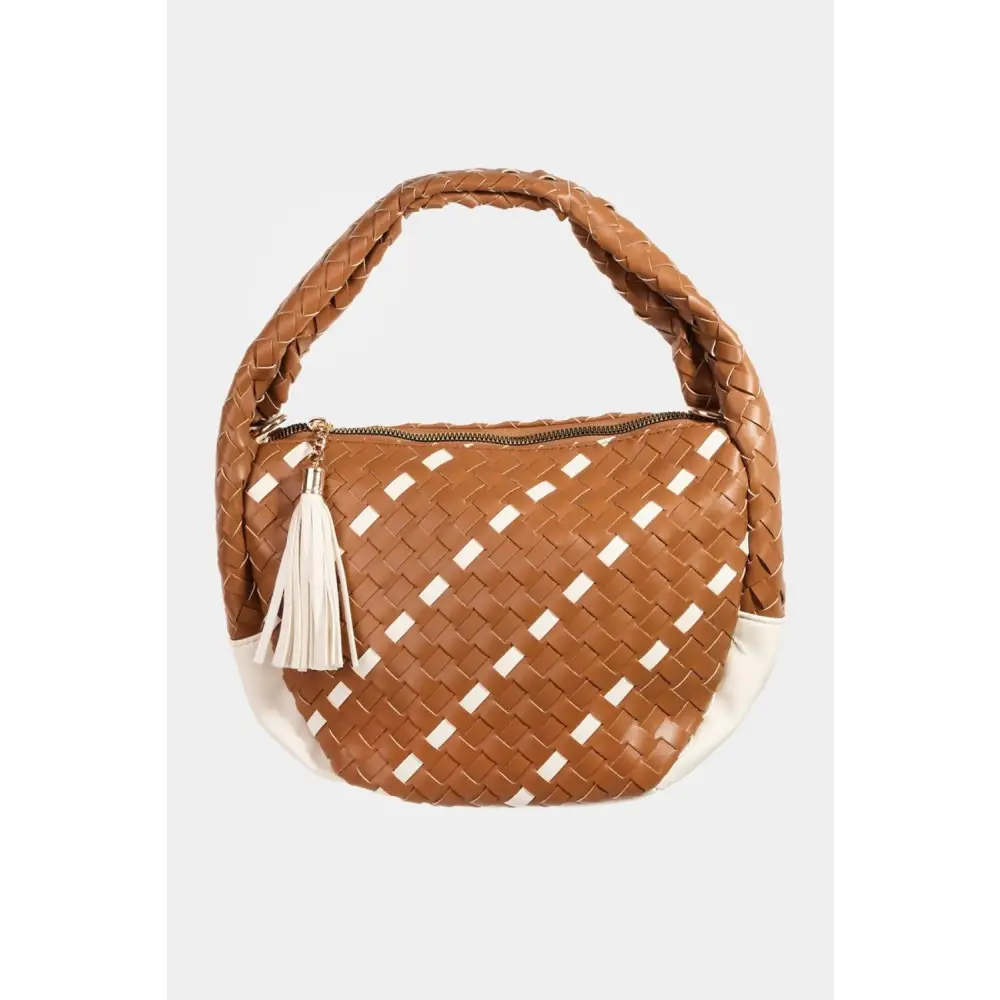 Fame Tassel Semi Circle Bag Woven Chic for Summer Adventures