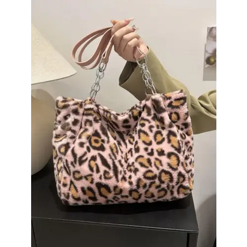 Faux Fur Leopard Shoulder Bag for the Fashion Forward