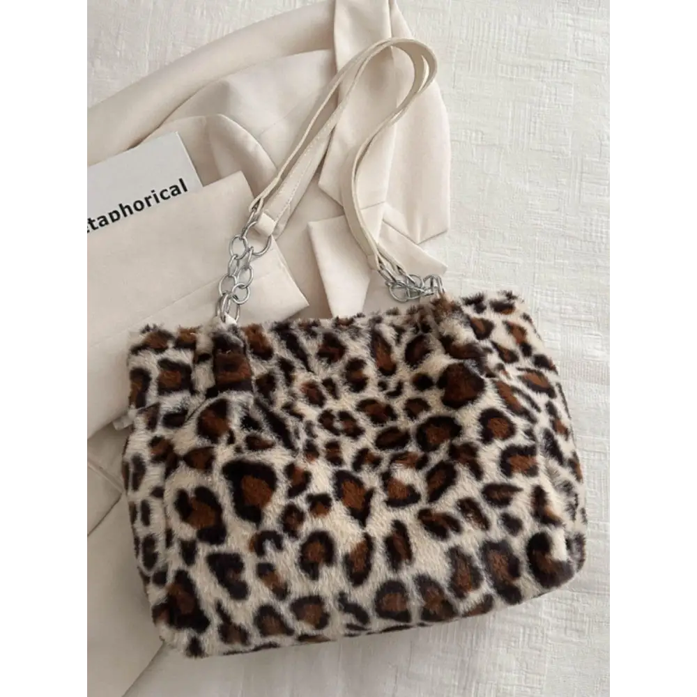 Faux Fur Leopard Shoulder Bag for Trendsetting Style