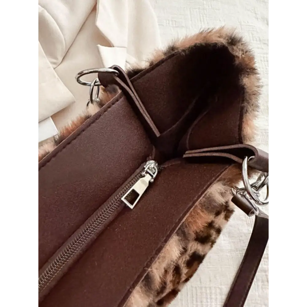 Faux Fur Leopard Shoulder Bag for Trendsetting Style