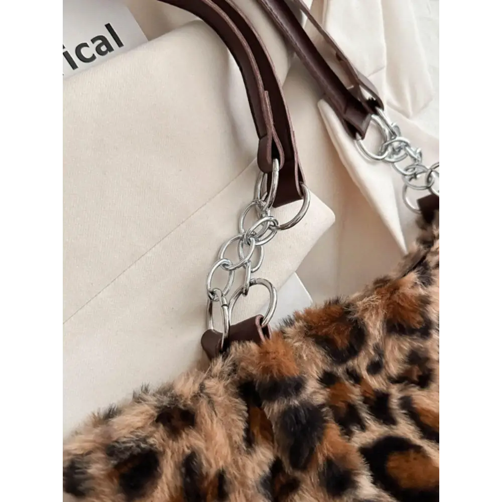 Faux Fur Leopard Shoulder Bag for Trendsetting Style