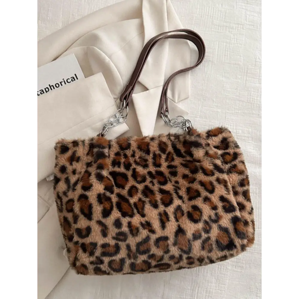 Faux Fur Leopard Shoulder Bag for Trendsetting Style