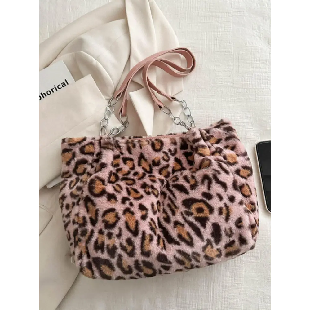 Faux Fur Leopard Shoulder Bag for Trendsetting Style