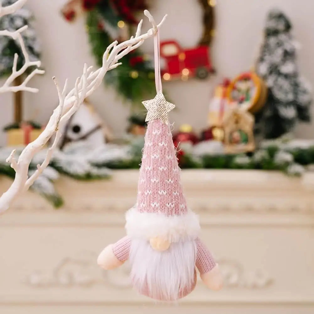 Festive 2-Piece Faceless Gnome Hanging Ornament Set for Christmas Joy