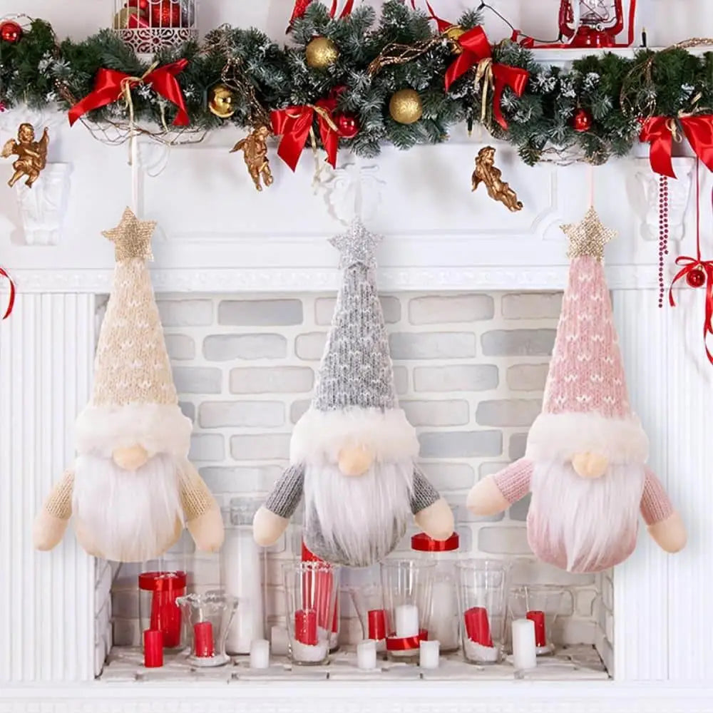 Festive 2-Piece Faceless Gnome Hanging Ornament Set for Christmas Joy